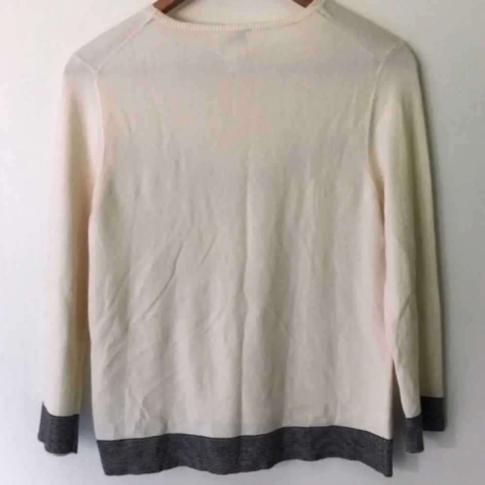 Milly // Cream Sweater Black, White Ribbon Bow S - Picture 3 of 5